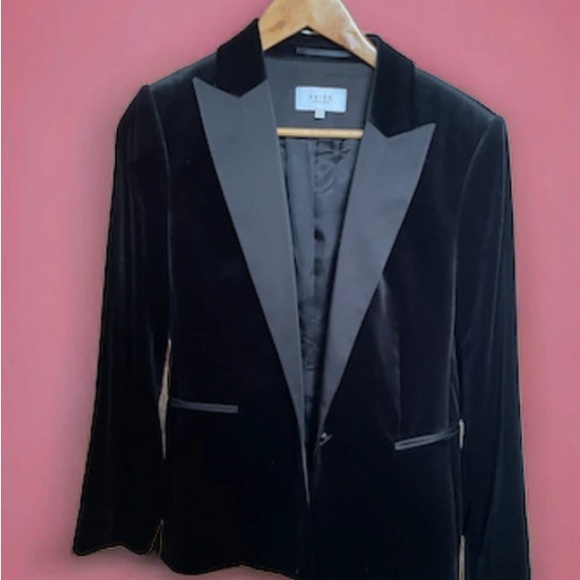 Reiss Opal Velvet Blazer Black Size 6 - Picture 4 of 11